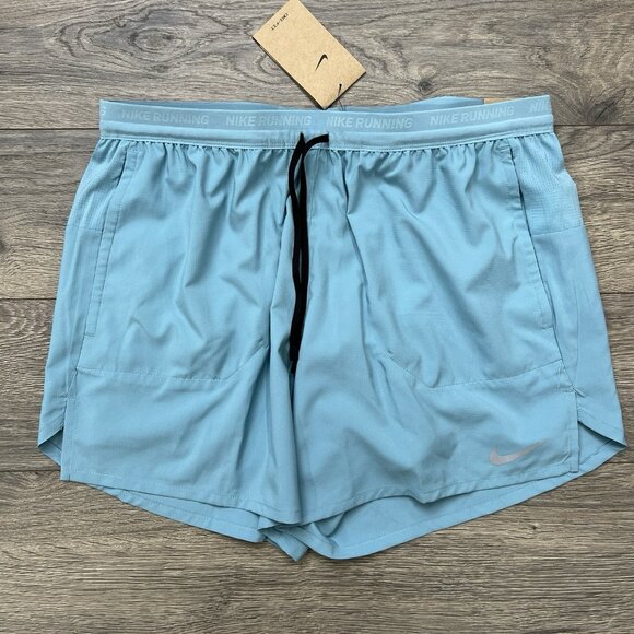 Nike Running Shorts Size XL Mens Dri Fit Stride 5" 2 in 1 Turquoise Teal $65 - Picture 2 of 12